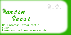martin vecsi business card