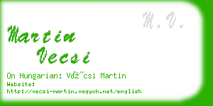 martin vecsi business card